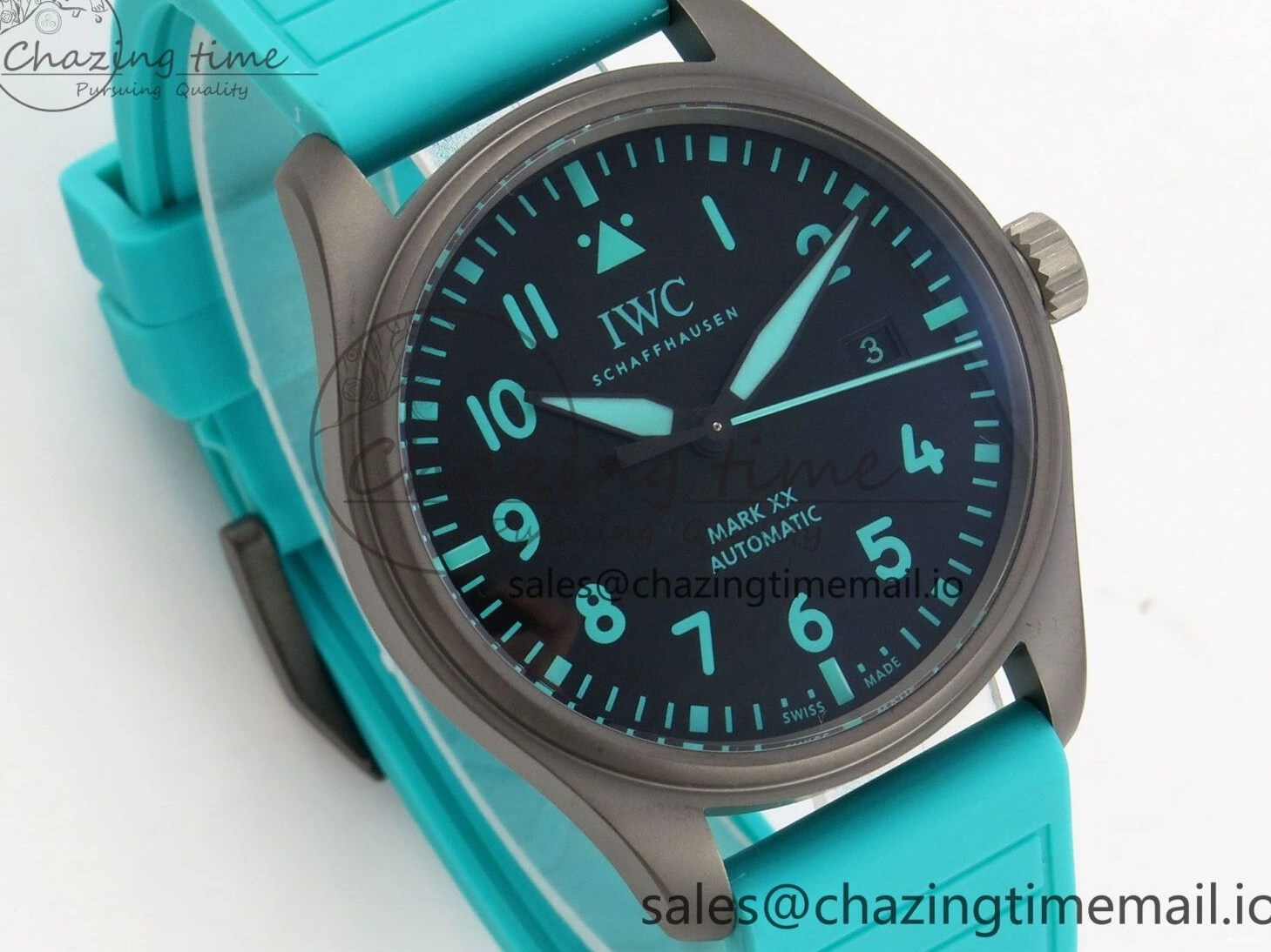 MIROTIME 0419 Pilot Mark XX BLSF 1:1 Best Edition Black Blue Dial on Blue Rubber Strap MIYOTA Sleek 6989